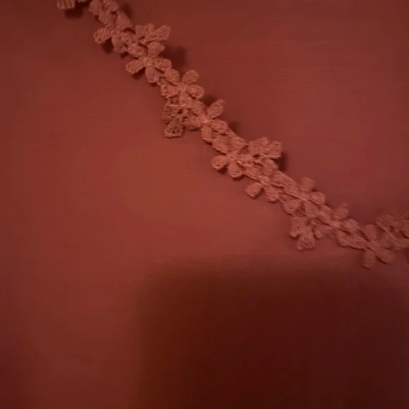 BloomChick Dusty Rose Shirt with Lace Sleeves Lace Sleeves. - Picture 5 of 8